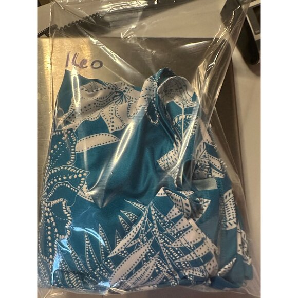 Ruby Rd. Woman 2X Blue/teal & White Tropical Floral Stretchy Pullover Midi Dress - Picture 11 of 11